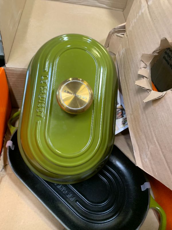 Photo 1 of Le Creuset Enameled Cast Iron Signature Oval Bread Oven, 11.5 inch, Olive