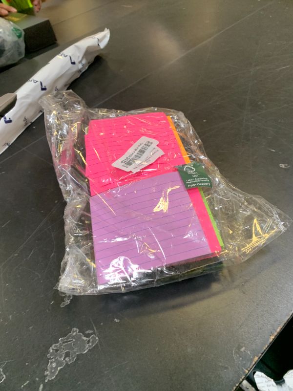 Photo 1 of (12 Pads) Lined Sticky Notes 4x4 in, 6 Bright Colors Self-Stick Note Pads, Strong Adhesive, 47 Sheets/Pad