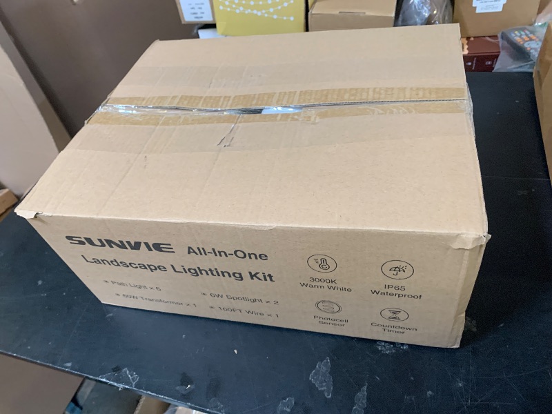 Photo 1 of SUNVIE All-in-ONE Landscape Lighting Kit 6-Pack LED Outdoor Pathway Lights, 2-Pack Spotlights, 60W Transformer, 100FT 16/2 AWG Wire and Connectors Outdoor Landscape Lighting for Walkway Garden Yard