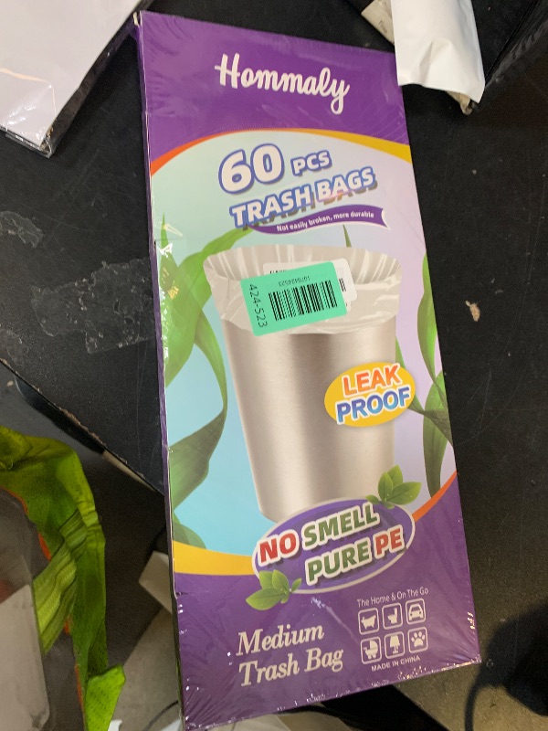 Photo 1 of 10 Gallon 60pcs Medium Clear Trash Bags Strong Clear Garbage Bags, Bathroom Trash Can Bin Liners, Plastic Bags for Office Home Kitchen, Waste Basket Liner, Fit 30 Liter, 10 Gal(10G60-Clear)