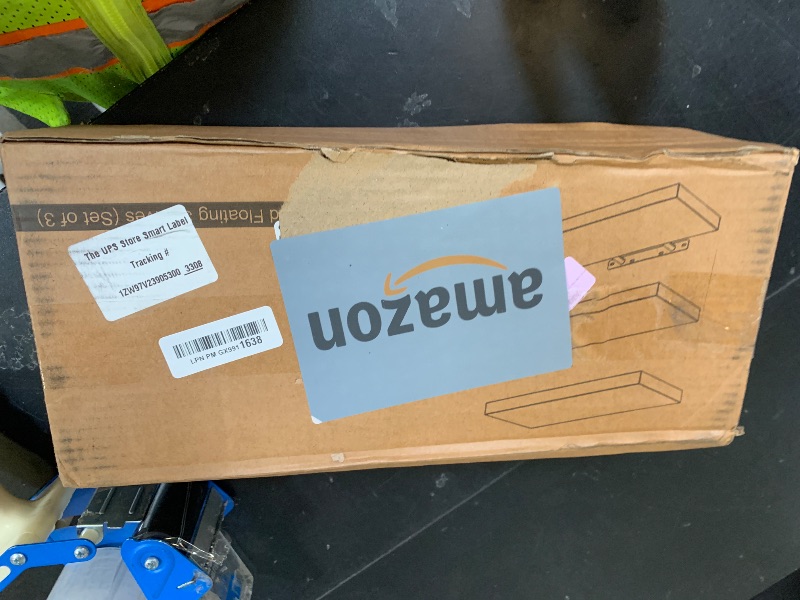 Photo 1 of BAYKA Floating Shelves for Wall, Wall Mounted Rustic Wood Shelves for Bathroom, Bedroom, Living Room, Kitchen,Small Hanging Shelf for Books/Storage/Room Decor (Walnut-Like, Set of 3, 15.7in)