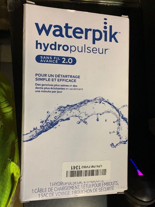Photo 1 of Waterpik Cordless Advanced 2.0 Water Flosser For Teeth, Gums, Braces, Dental Care With Travel Bag and 4 Tips, ADA Accepted, Rechargeable, Portable, and Waterproof, Gray WP-587, Packaging May Vary