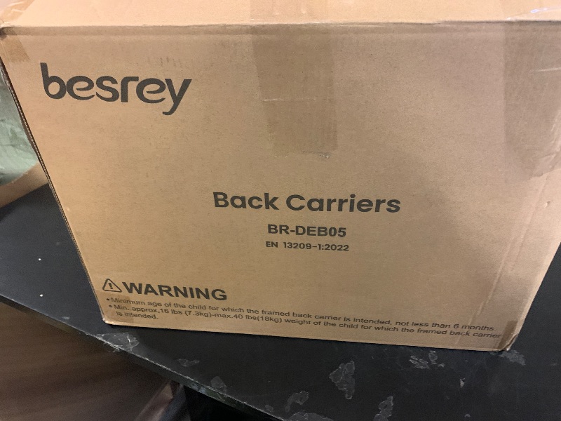 Photo 1 of besrey Baby Backpack Carrier, Toddler Hiking Backpack with Safety 3-Height Seat, Adjustable Straps&Waist Belt, Foldable Frame Lightweight Large Capacity Child Carrier for Hiking (Black)