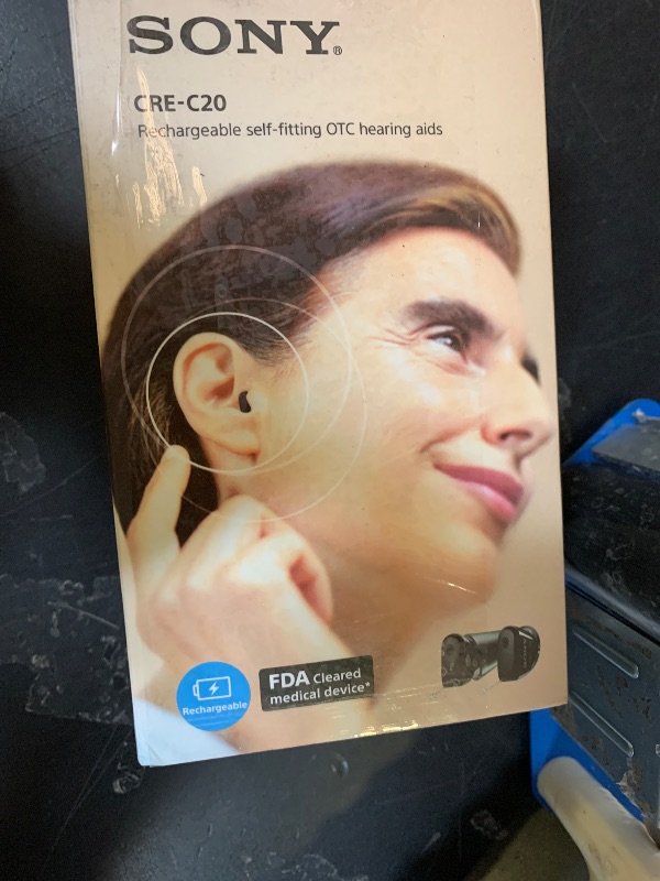 Photo 1 of Sony CRE-C20 Self-Fitting OTC Hearing Aids for Mild to Moderate Hearing Loss, Prescription-Grade Sound Quality, Compact Virtually Invisible Design, Customizable App, and Rechargeable Battery