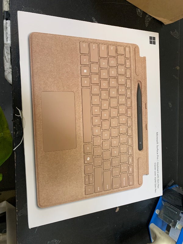 Photo 1 of Microsoft Surface Pro Keyboard with Slim Pen 2 Bundle for Pro Copilot+ (11th Edition), Pro 9 and Pro 8, Alcantara Material, Dune