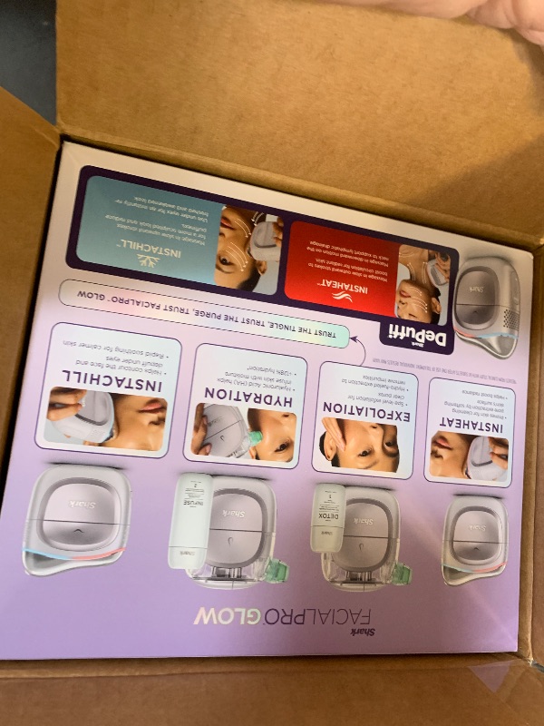 Photo 1 of Shark FacialPro Glow at-Home Hydro-Powered Facial System with DePuffi Hot & Cold Therapy – Professional Spa Skincare Device for Pore Cleansing, Hydration, & Radiant Glow, Lilac, FH320PL