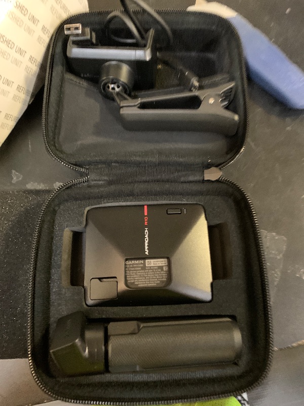 Photo 1 of Garmin 010-02356-00 Approach R10, Portable Golf Launch Monitor, Take Your Game Home, Indoors or to the Driving Range, Up 10 Hours Battery Life, Black, (14'x20'x10') (Renewed)