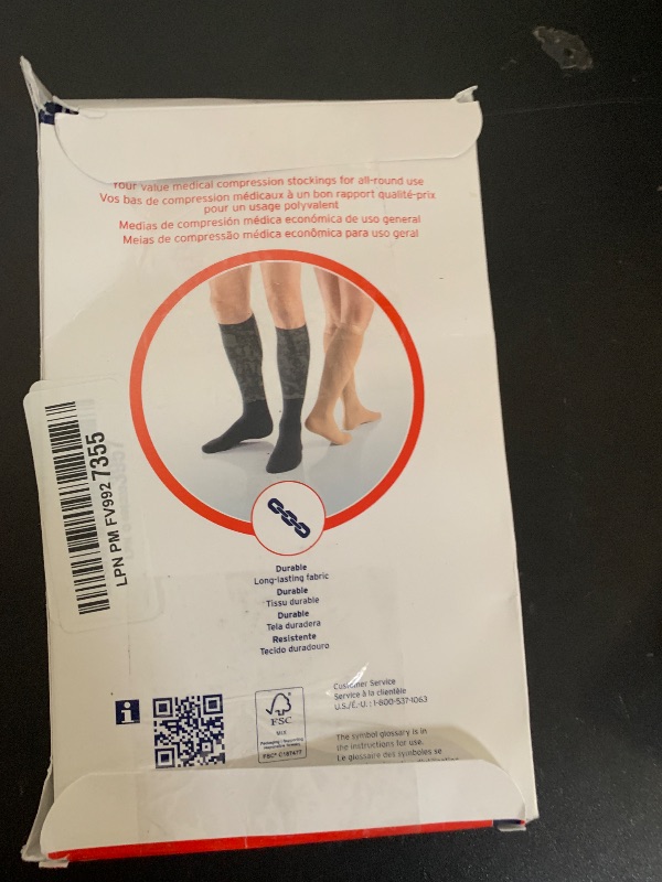 Photo 1 of JOBST Relief Knee High Graduated Compression Socks 20-30mmHg - Comfortable Unisex Design - Open Toe, Black, Medium