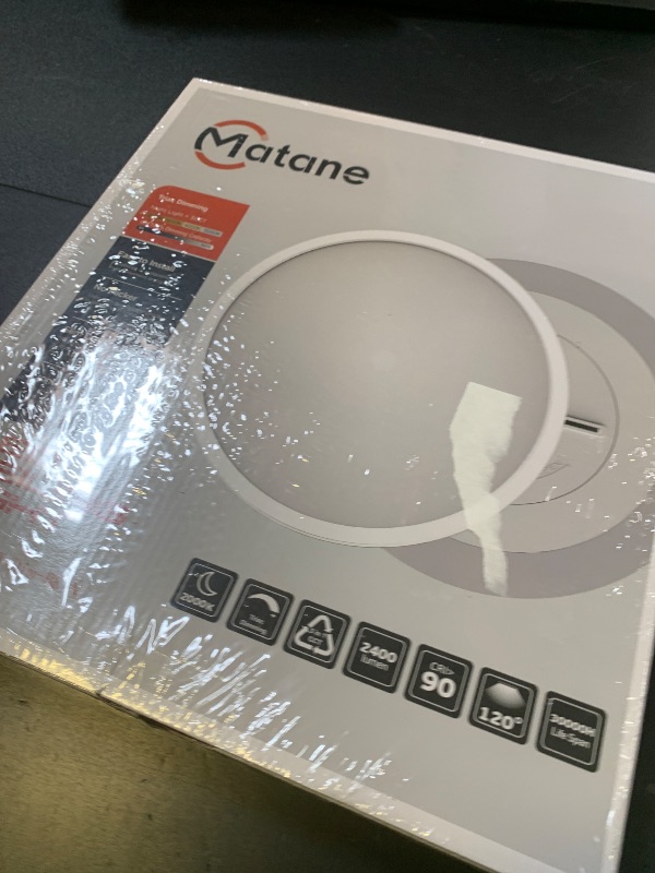 Photo 1 of Matane 12 Inch LED Flush Mount Ceiling Light Fixture with Night Light, 24W 2400LM 3000K/4000K/5000K Selectable, Dimmable LED Ceiling Lights for Bedroom, Dining Room, Kitchen, Round White