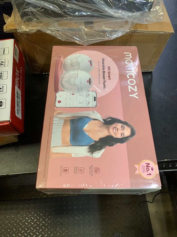 Photo 1 of Momcozy M5 Smart APP Controlled Wearable Breast Pump, Hands-Free Wireless Electric Pump, 3 Modes 9 Suction Levels, BPA-Free, Portable Lightweight, 24mm Flange, 2-Pack Cozy Red