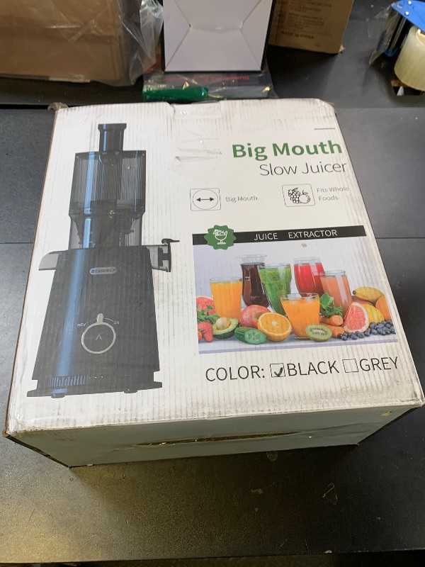 Photo 1 of ECOSELF Juicer Machines - Wide Mouth Feed Chute For Fruits and Leafy Greens - Juice Extractor Machine With Self Feeding & Hands-Free Design For Family - Cold Press Juicer Easy to Clean?With Brush?