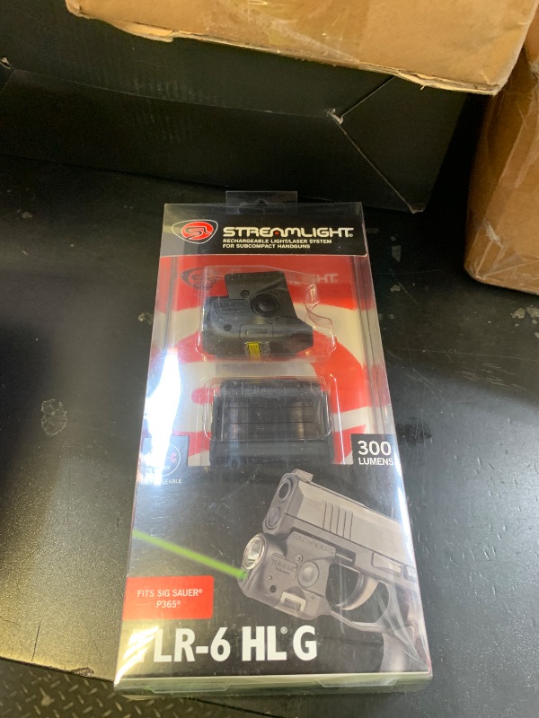 Photo 1 of Streamlight 69354 TLR-6 HL G 300-Lumen Rechargeable Tactical Weapon Light with Integrated Green Aiming Laser Designed Exclusively and Solely for Sig Sauer P365 and P365 XL Models Only, Black
