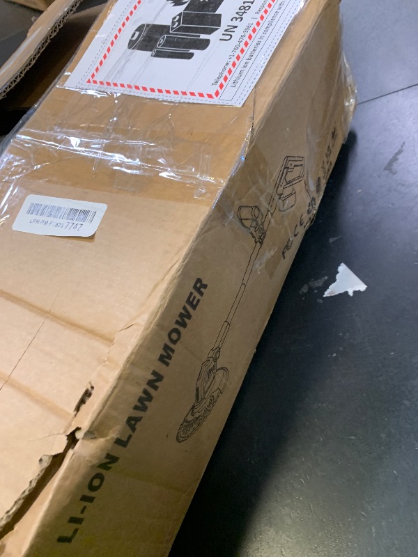 Photo 1 of Electric  Wacker with Wheels, 12-Inch 2x3.0Ah 21V Battery Powered Weed Eater, Cordless Lawn Mower with 4 Types Blades, 800W Brushless Brush Cutter, 20000RPM Grass Trimmer for Garden Yard