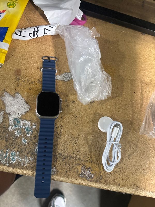 Photo 1 of Apple Watch Ultra 2 [GPS + Cellular, 49mm] - Titanium Case with Blue Ocean Band, One Size (Renewed Premium)