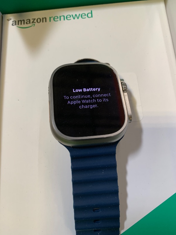 Photo 1 of Apple Watch Ultra 2 [GPS + Cellular, 49mm] - Titanium Case with Blue Ocean Band, One Size (Renewed Premium)