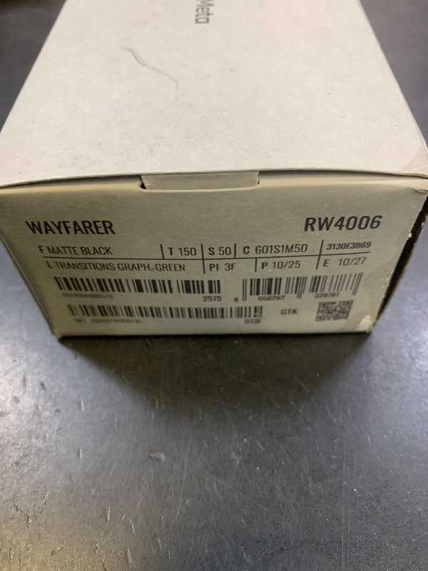 Photo 1 of Ray-Ban Meta (Gen 1), Wayfarer, Matte Black | Smart AI Glasses for Men, Women —12 MP Camera, Open-Ear Speakers for Audio, Video Recording and Bluetooth —Transitions® Green Lenses —Wearable Technology