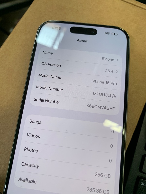 Photo 1 of Apple iPhone 15 Pro, 256GB, Natural Titanium - Unlocked (Renewed)