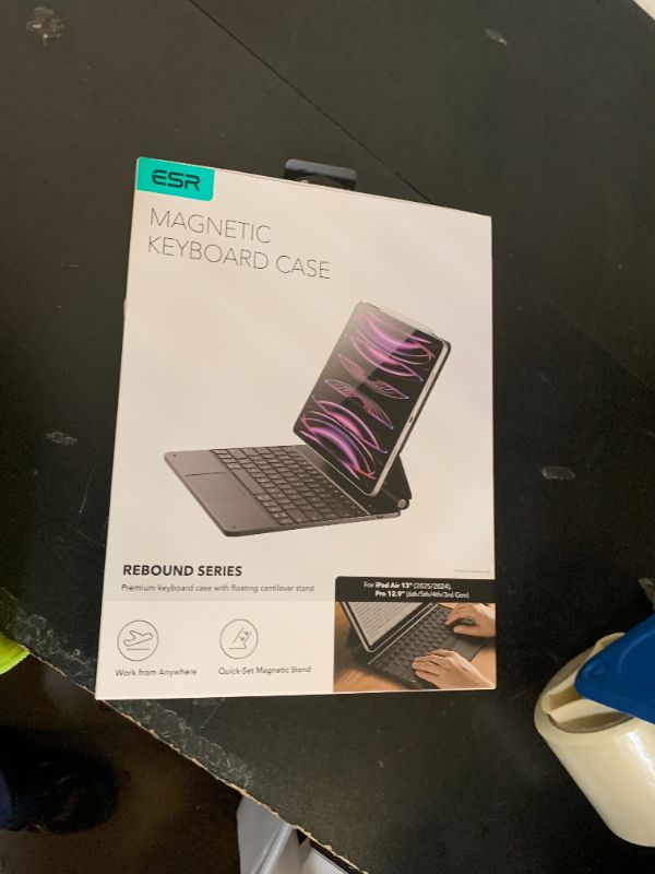 Photo 1 of ESR [Upgraded] for iPad Air 13 Inch Case Keyboard M4/M3/M2 (2026/2025/2024) & iPad Pro 12.9 inch (6th/5th/5th/3rd) Magic Keyboard, Easy-Set Floating Cantilever Stand, Trackpad, Rebound Series, Black