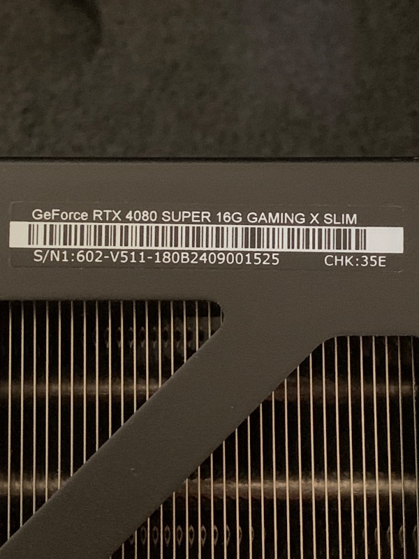 Photo 1 of MSI GeForce RTX 4080 Super 16G Gaming X Slim