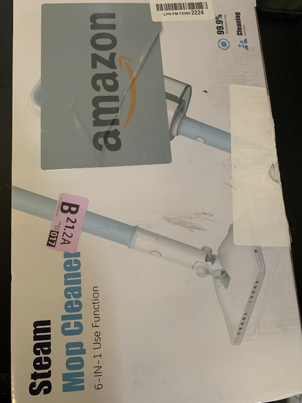 Photo 1 of Steam Cleaner, 6 in1 Rotated Steam Mop Cleaner with 2 Modes, 2 Microfiber Pads, 400ML Removable Tank, 23FT Power Cable, Detachable Steam Mops for Floor, Laminate Floor, Tiles Cleaning (Azure)