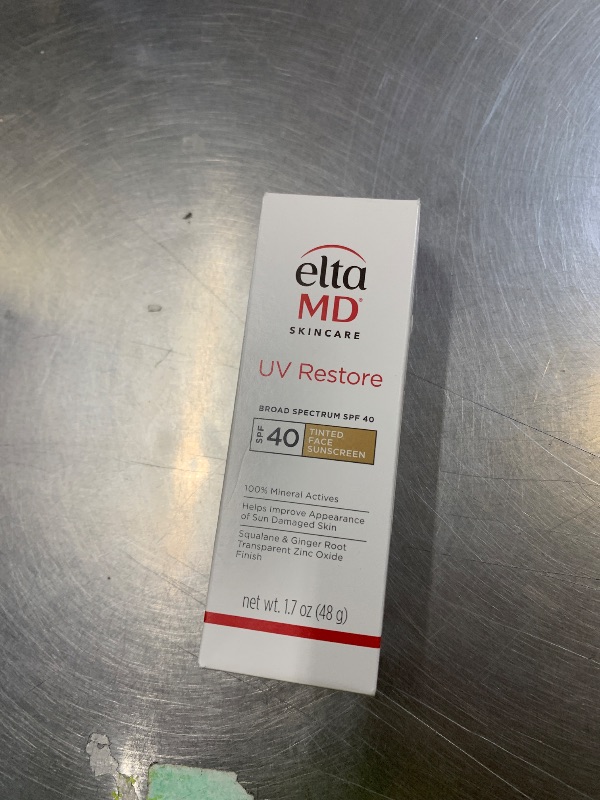 Photo 1 of EltaMD UV Restore Tinted Sunscreen for Face SPF 40, Tinted Mineral Sunscreen for Sun Damaged Skin Repair Face, Anti Aging Zinc Oxide Moisturizer Formula, 1.7 oz