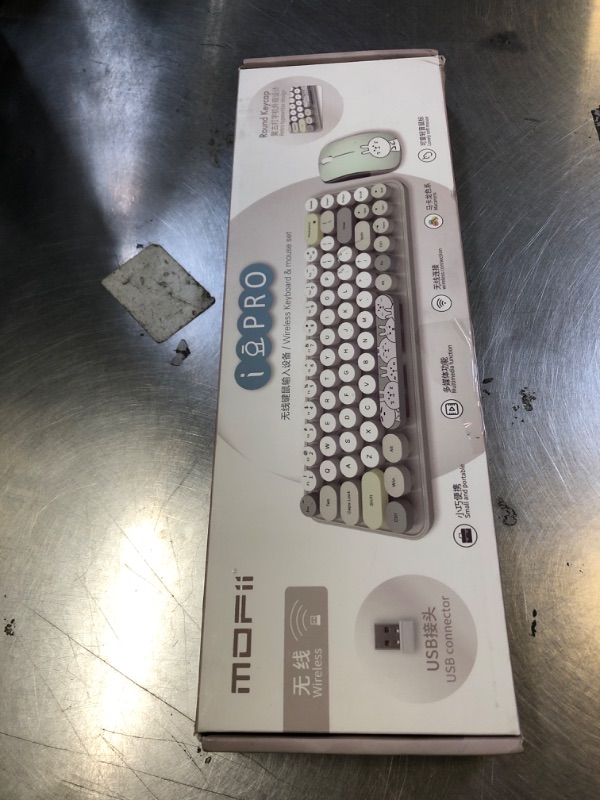 Photo 1 of FOPETT Wireless Keyboard and Mouse Cute Mouse and Keyboard 2.4G Wireless Keyboards with Colorful 68 Keys Typewriter Retro Round Keycap for PC, Laptop,Tablet,Computer Windows - Pink Colorful