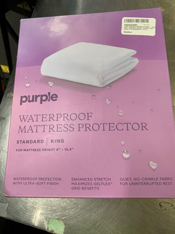 Photo 1 of Purple Waterproof Mattress Protector – King, Gold-Standard Protection, Comfort-First Design, Fits Mattresses 8” to 15.5”
