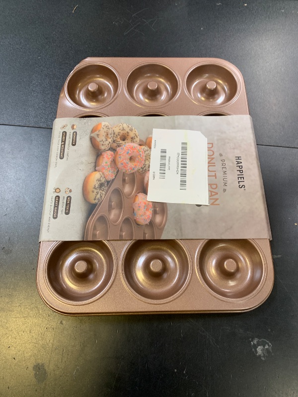 Photo 1 of HAPPIELS 12 Well Donut Pan Nonstick, Non Toxic PFOA & BPA Free Donuts Mold for Baking, Doughnut Tin for Oven, Doughnuts Pans and Molds Non Stick Nontoxic, Baking Tray Pans & Trays without Teflon