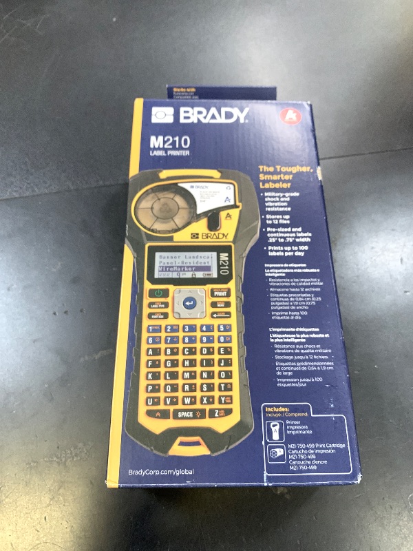 Photo 1 of Brady M210 Portable Label Printer with Rubber Bumpers, Multi-Line Print, 6 to 40 Point Font (Replaces BMP21-PLUS Printer)