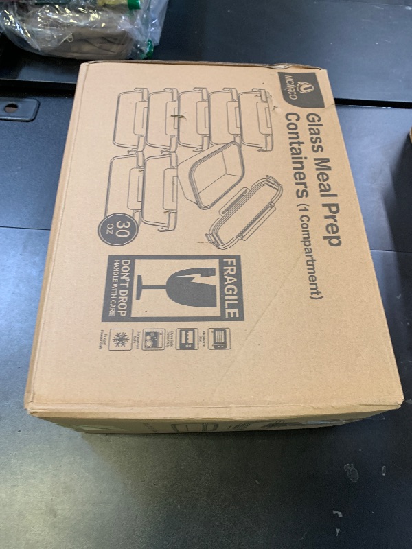 Photo 1 of [8-Pack,30 oz]Glass Meal Prep Containers,Glass Food Storage Containers,Airtight lunch Containers with Lids, Microwave, Oven, Freezer and Dishwasher