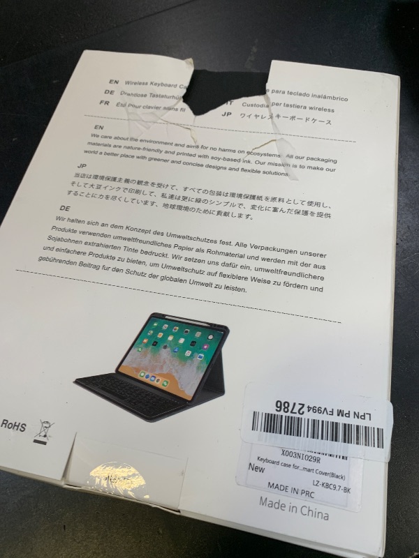 Photo 1 of BLUTLOTUS Keyboard case for iPad 5th/6th Generation 2017/2018, 9.7 Inch iPad Air 2 Case, Removable Wireless Backlit Detachable Keyboard, Folio Smart Cover(Black)