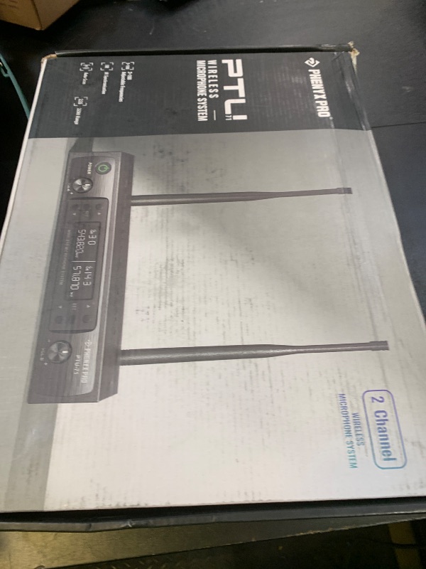 Photo 1 of Phenyx Pro Wireless Microphone System, Dual Wireless Mics,w/ 2 Handhelds, Auto Scan,2x100 UHF Frequencies,328ft Range,Dynamic Microphone for Singing, Karaoke, Church(PTU-71-2H)
