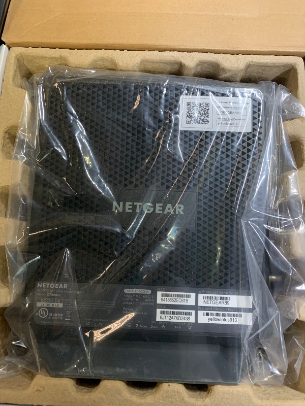 Photo 1 of NETGEAR Nighthawk Cable Modem and WiFi 5 Router Combo (C7000) - Compatible with Major Cable Providers incl. Xfinity & Cox - Cable Plans up to 800Mbps - AC1900 (Up to 1.9Gbps) - DOCSIS 3.0