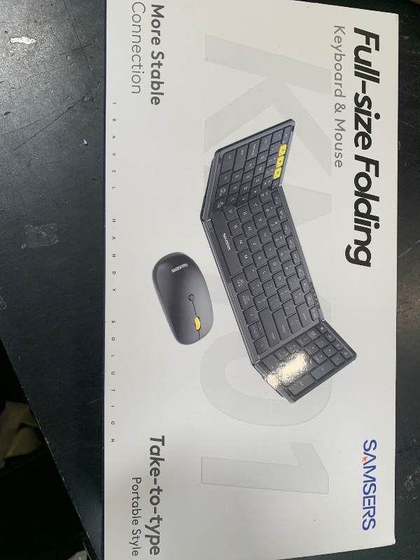 Photo 1 of Foldable Keyboard and Mouse, Samsers Folding Bluetooth Keyboard Combo, 2.4G + BT5.0 x 2, Full-Size Portable Travel Keyboard & Rechargeable Wireless Mouse for Windows Android iOS Mac OS, Starlight