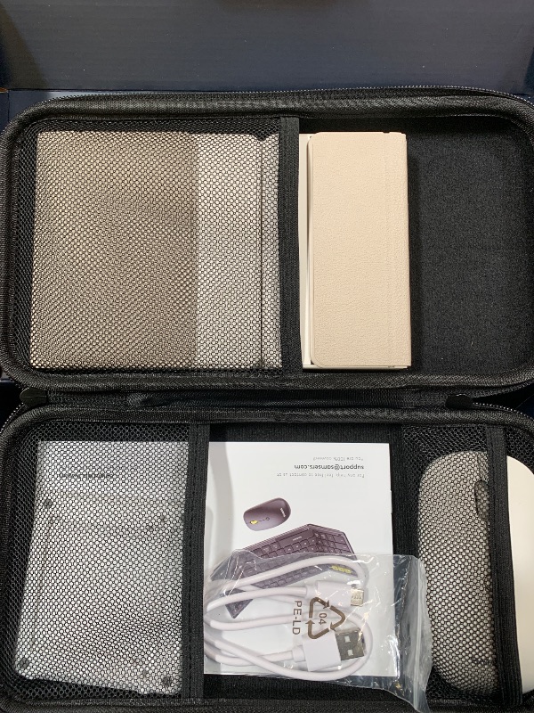 Photo 1 of Foldable Keyboard and Mouse, Samsers Folding Bluetooth Keyboard Combo, 2.4G + BT5.0 x 2, Full-Size Portable Travel Keyboard & Rechargeable Wireless Mouse for Windows Android iOS Mac OS, Starlight