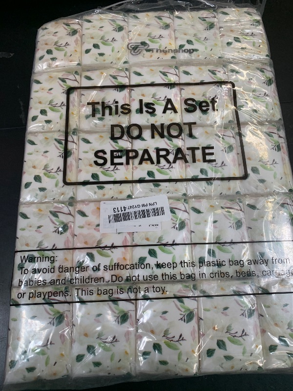 Photo 1 of 100 Pack Pocket Packs Facial Tissues 3 Ply Travel Small Pocket Individual Floral Wedding Tissues Packs for Guests Bridal Shower Favors Household Essentials