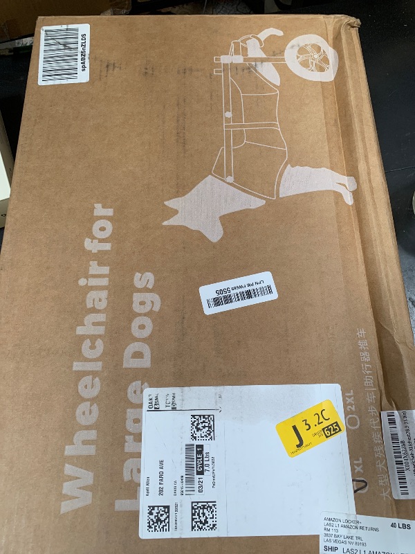 Photo 1 of TianfuSpanda Adjustable Large Dog Wheelchair for Back Legs, Upgraded Wheel, Disabled Pets, Leg Brace, Mobility Aid for Large Pets, Hind Limb Rehabilitation, Older, Disabled (XL(Chest 28.3-33.9in))