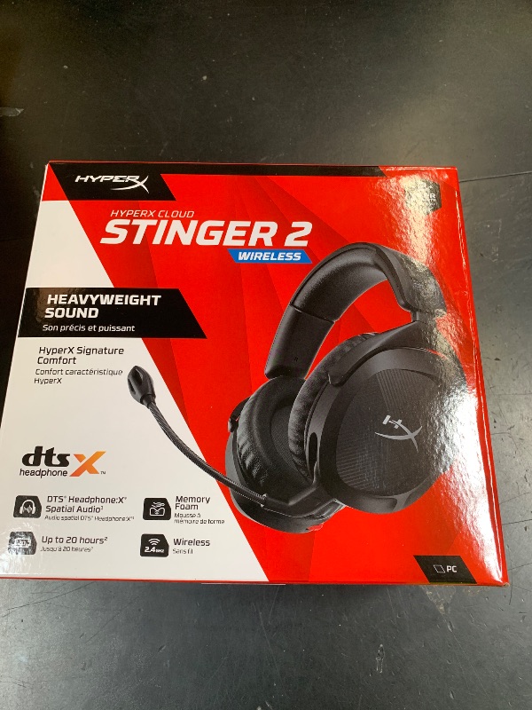 Photo 1 of HyperX Cloud Stinger 2 - Wireless Gaming Headset – Compatible with PC. Noise-cancelling Swivel-to-mute Microphone, Comfortable Memory Foam, UP to 20 hours of battery life,Black