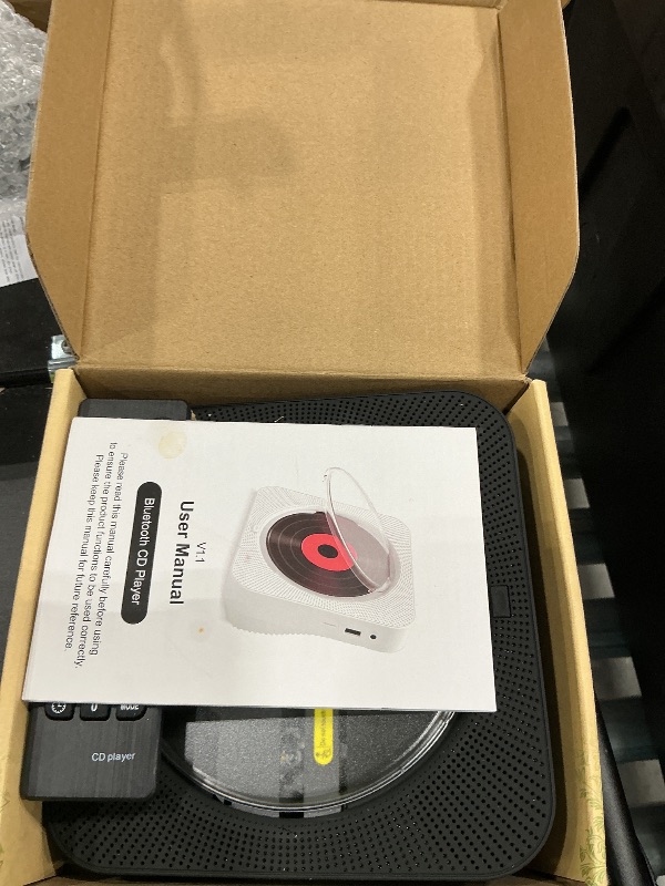 Photo 1 of ***CABLES NOT INCLUDED***CD Player Portable Bluetooth 5.1 Desktop CD Player with HiFi Sound Speakers,Remote Control,Dust Cover,LED Display,Boombox FM Radio,USB/AUX for Home,Kids (Black)