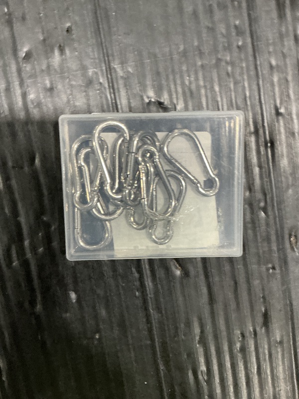 Photo 1 of 10 PCS Stainless Steel Carabiner Clip Spring-Snap Hook - Lotsun M4 1.57 Inch Heavy Duty Carabiner Clips for Keys Swing Set Camping Fishing Hiking Traveling