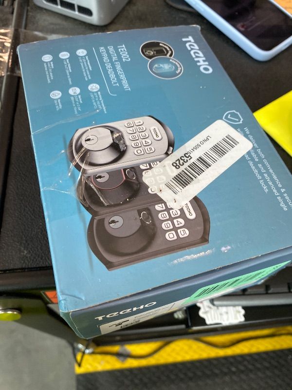 Photo 1 of **UNTESTED**
TEEHO TE002 Fingerprint Door Lock - Keyless Entry Electronic Keypad Deadbolt with 2 Backup Keys - Auto Lock - Easy Installation - Smart Locks for Front Door - Satin Nickel