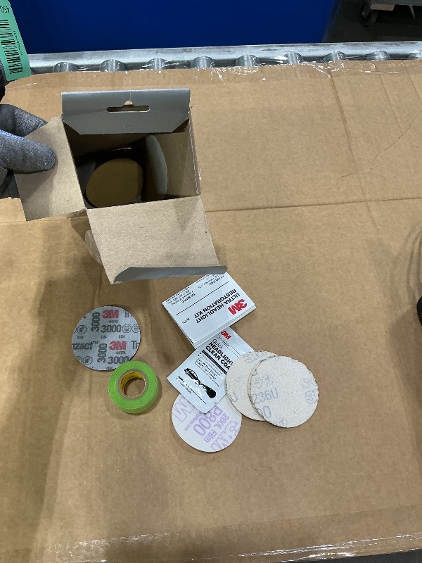 Photo 1 of **MISSING PARTS** mi3M Ultra Headlight Restoration Kit, Contains Masking Tape, Light Sanding Discs, Wax Protectant and More, Use on Plastic Lenses Headlights, Taillights and More, Easy Heavy-Duty Restoration (39195)