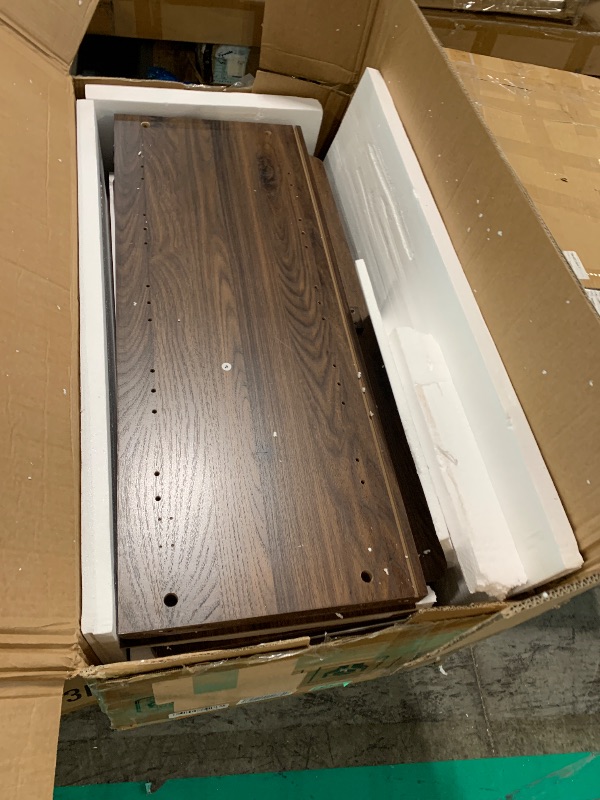 Photo 1 of *** MISSING LEGS AND HARDWARE *** LITTLE TREE 6-Tier Shoe Cabinet with Doors for Up to 24 Pairs, Large Wooden Shoe Storage Cabinet with Adjustable Shelves, Retro Freestanding Shoe Organizer Cabinet for Entryway, Hallway, Dark Walnut