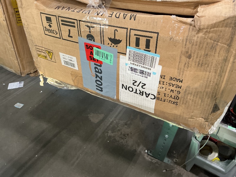 Photo 1 of *PARTIAL SET* ***JUST THE TOP COUNTER*** 
DWVO 47 Inch Bathroom Vanity with Double Sink, Retro Bathroom Storage Cabinet with Sintered Stone Countertop, Six Holes, 4 Doors & 3 Drawers