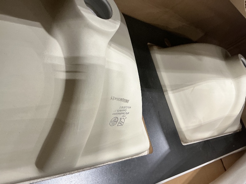 Photo 1 of *PARTIAL SET* ***JUST THE TOP COUNTER*** 
DWVO 47 Inch Bathroom Vanity with Double Sink, Retro Bathroom Storage Cabinet with Sintered Stone Countertop, Six Holes, 4 Doors & 3 Drawers