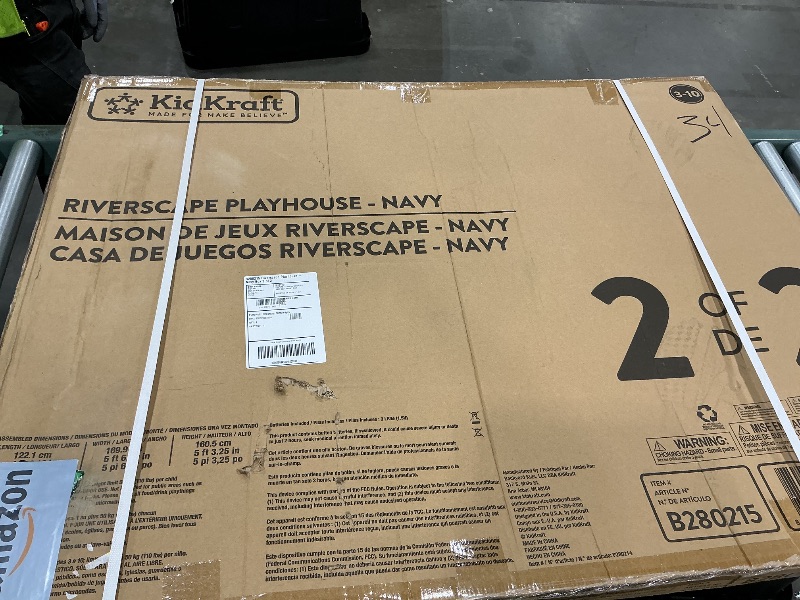 Photo 1 of ***PARTIAL SET, JUST ONE BOX*** Backyard Discovery Sweetwater Cedar Wooden Kids Playhouse Cottage with Play Kitchen, Snack Bar, Half Door, Toy Phone, Windows, Flowerpot Holders, and Working Doorbell for Outdoor Imaginative Play