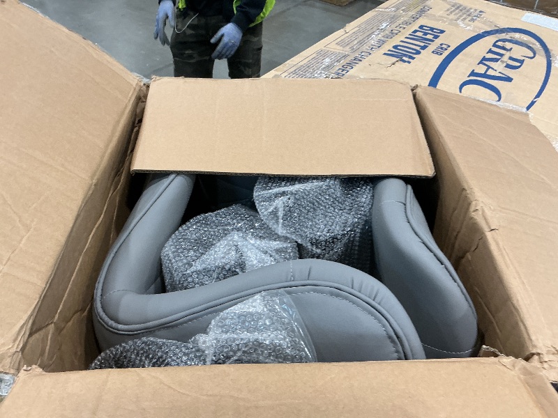 Photo 1 of *MISSING PARTS - See Clerk Notes*
Sweetcrispy Modern Bar Stools Set of 4, Adjustable Faux Leather Upholstered Swivel Bar Stools, Counter Height Bar Chairs with Back for Kitchen Island, Grey