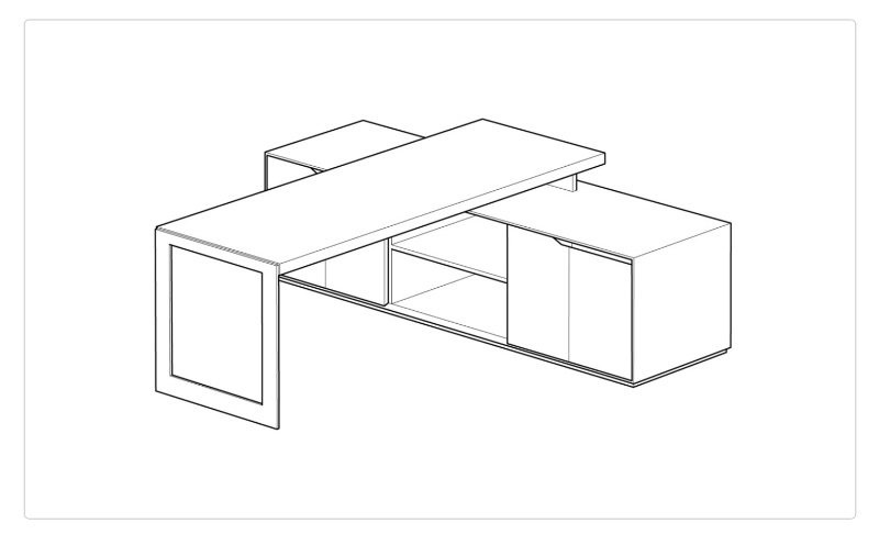 Photo 1 of *MISSING PARTS - See Clerk Notes*
Run-Off Desk with Low Common Case Credenza