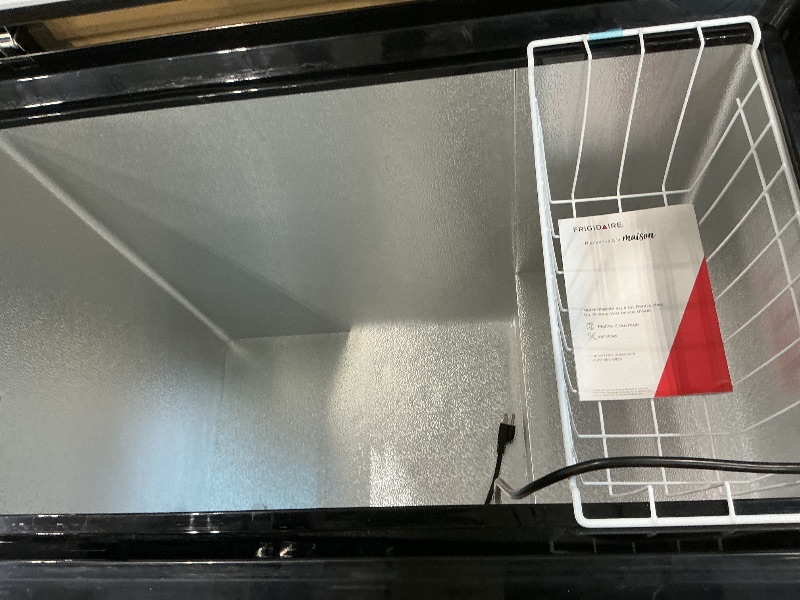 Photo 1 of ***FINAL SALE NO RETURN*** FRIGIDAIRE EFRF7003-BLACK Chest Deep Freezer, 7 Cu. Ft, Black Adjustable Thermostat-Removable Vinyl Coated Wire Basket-Easy Defrost Drain