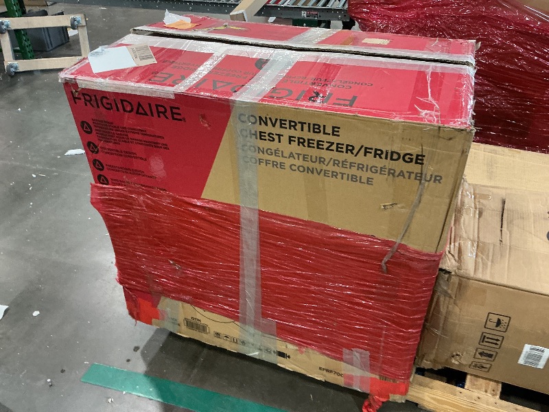 Photo 1 of ***FINAL SALE NO RETURN*** FRIGIDAIRE EFRF7003-BLACK Chest Deep Freezer, 7 Cu. Ft, Black Adjustable Thermostat-Removable Vinyl Coated Wire Basket-Easy Defrost Drain